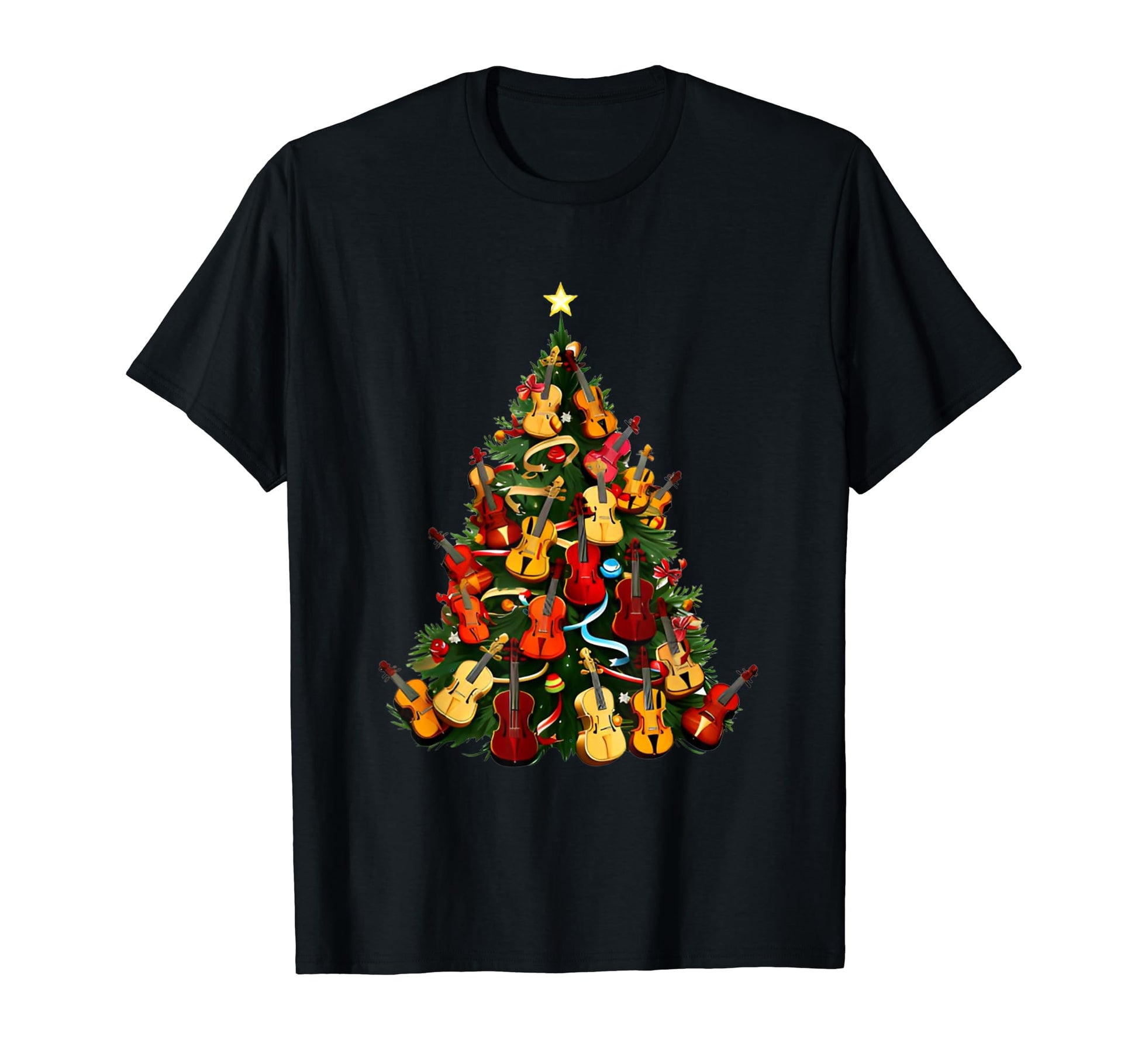 Violin Musician Holiday Santa Claus T-Shirt - Minimalist Print Unisex - T-Shirt, Sweatshirt, Hoodie