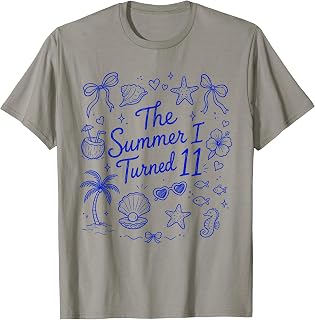 The Summer I Turned 11 Tropical Beach Birthday T-Shirt Unisex T-shirt, Sweatshirt, Hoodie, Long Sleeve Tee - T-Shirt, Sweatshirt, Hoodie