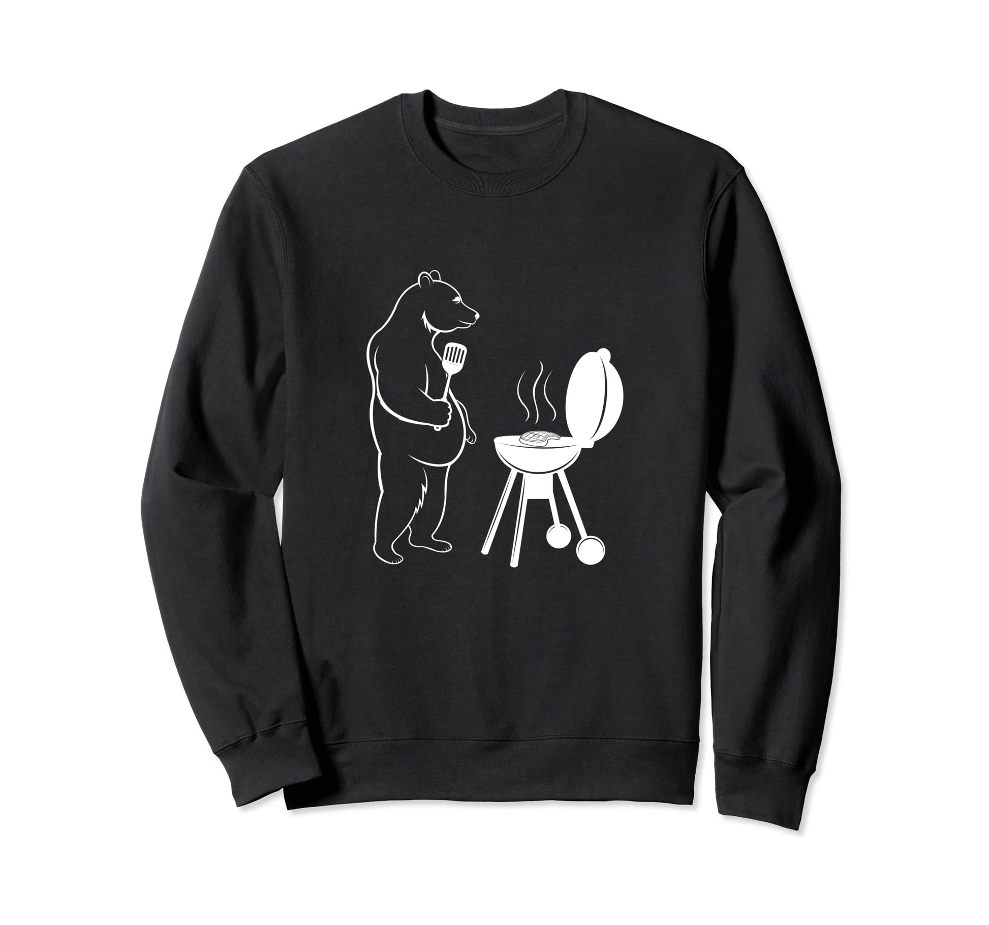 Wildlife Grizzly Grilling Sweatshirt - Minimalist Print Men Women - T-Shirt, Sweatshirt, Hoodie