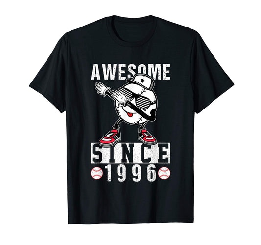 24Th Baseball Player Dab 1996 Birthday T-Shirt - Unique Graphic Unisex - T-Shirt, Sweatshirt, Hoodie