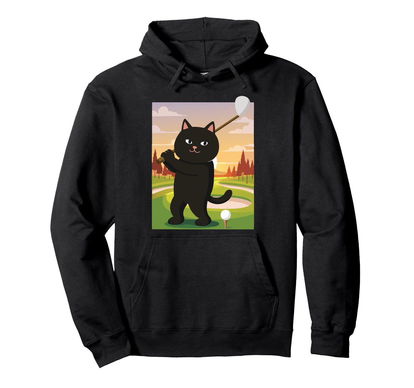 Golf Cat Dad Golfing Golfer Club Balls Hoodie - Unique Graphic Unisex - T-Shirt, Sweatshirt, Hoodie