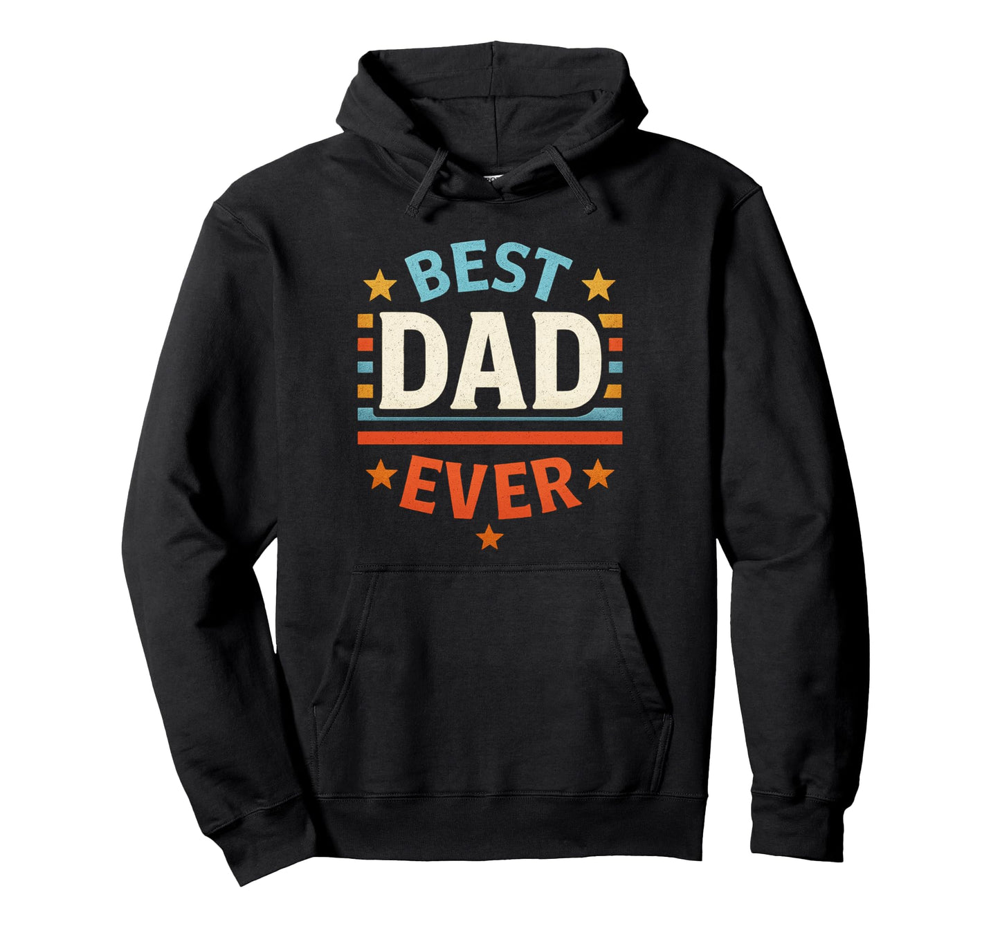 Best Dad Father Blue Banner Typography Hoodie - Aesthetic Graphic Unisex - T-Shirt, Sweatshirt, Hoodie