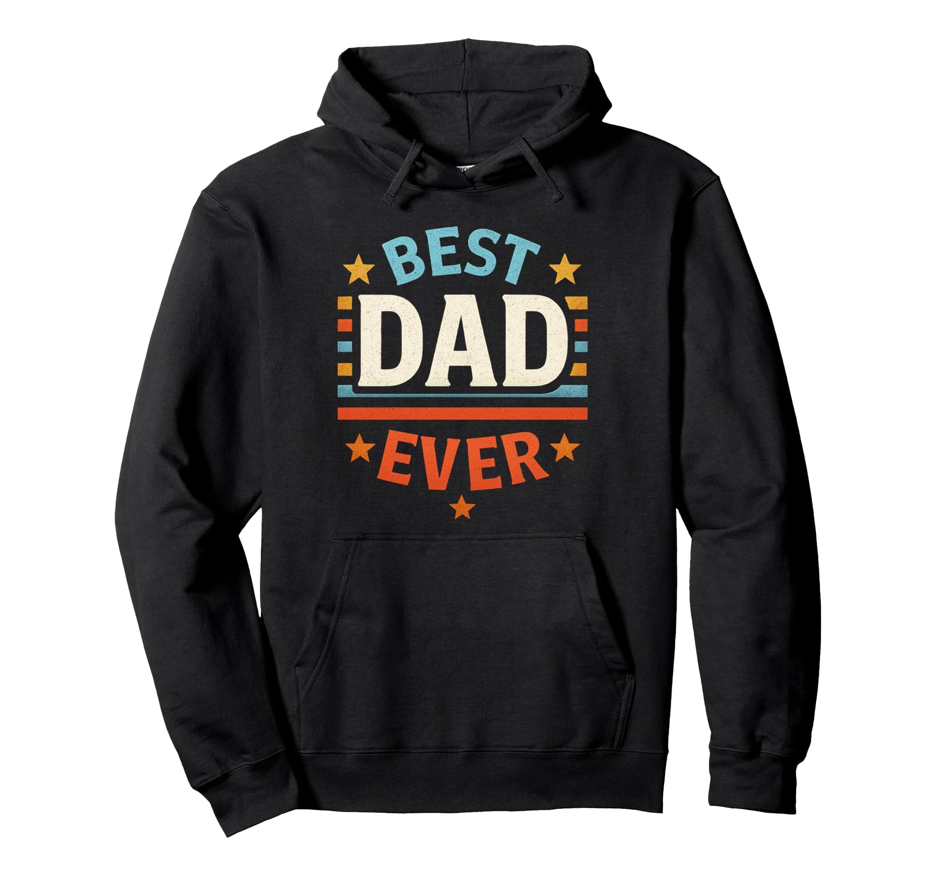 Best Dad Father Blue Banner Typography Hoodie - Aesthetic Graphic Unisex - T-Shirt, Sweatshirt, Hoodie