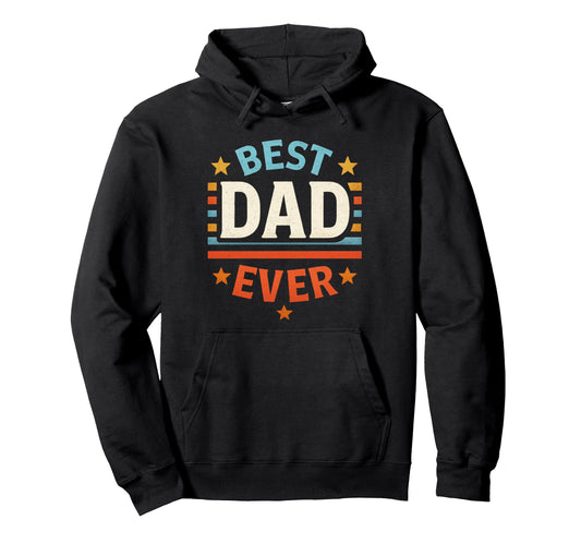 Best Dad Father Blue Banner Typography Hoodie - Aesthetic Graphic Unisex - T-Shirt, Sweatshirt, Hoodie