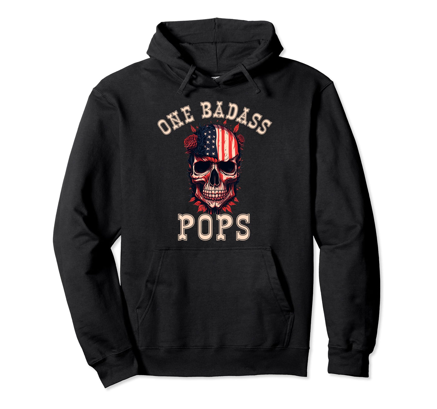 One Badass Pops Usa Funny Fathers Day Hoodie - Streetwear Style Unisex - T-Shirt, Sweatshirt, Hoodie
