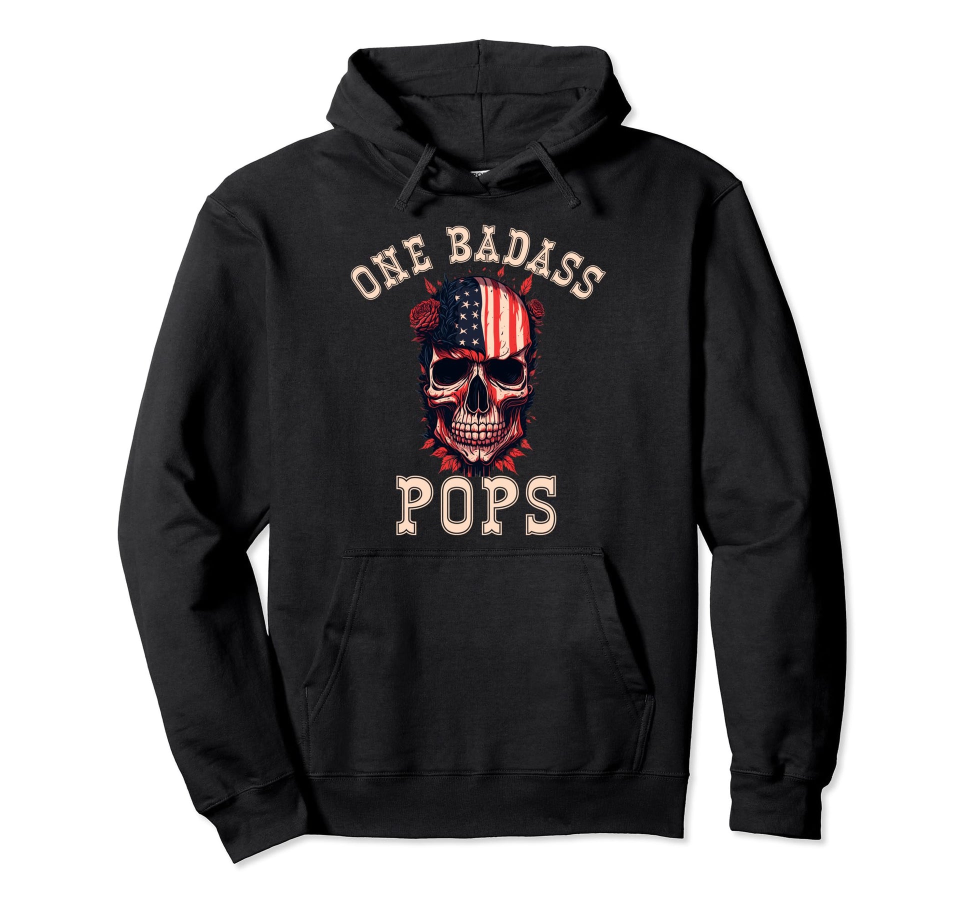 One Badass Pops Usa Funny Fathers Day Hoodie - Streetwear Style Unisex - T-Shirt, Sweatshirt, Hoodie