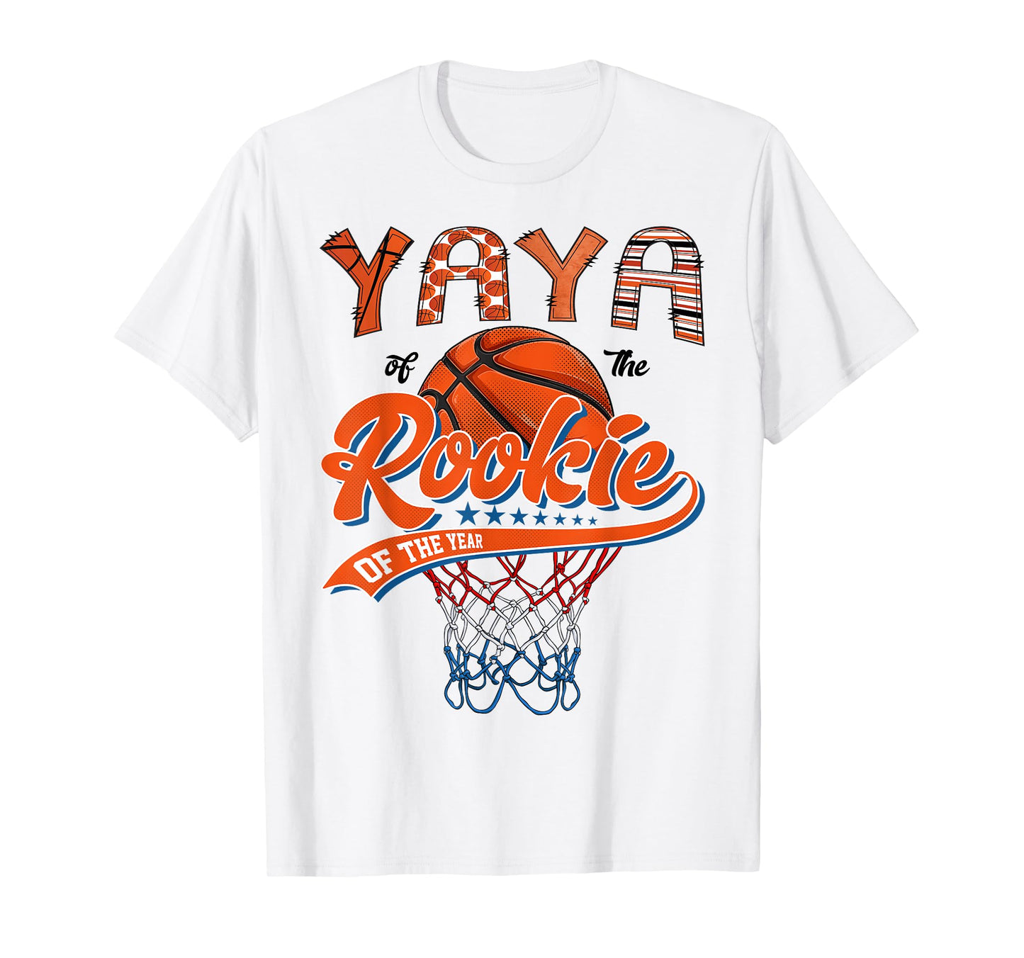Yaya Rookie 1St Basketball Birthday T-Shirt - Unique Graphic for Adults - T-Shirt, Sweatshirt, Hoodie
