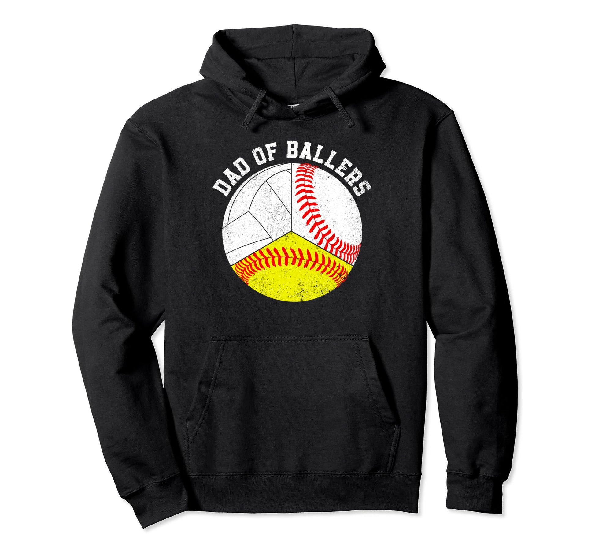 Dad Ballers Funny Baseball Softball Hoodie - Fun Novelty Design for Adults - T-Shirt, Sweatshirt, Hoodie
