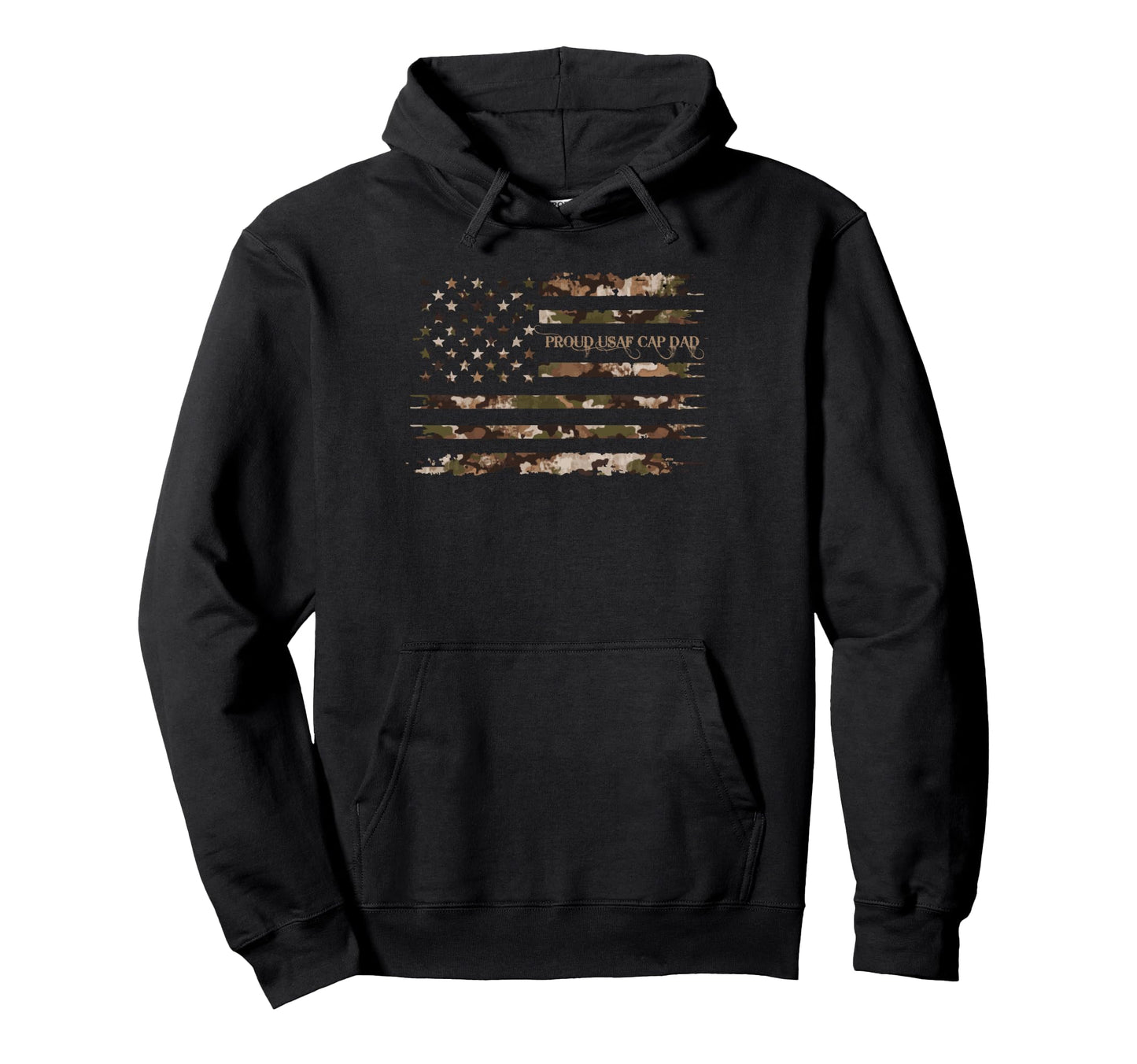 Proud Usaf Cap Dad Military Family Camo Hoodie - Graphic Print Men Women - T-Shirt, Sweatshirt, Hoodie