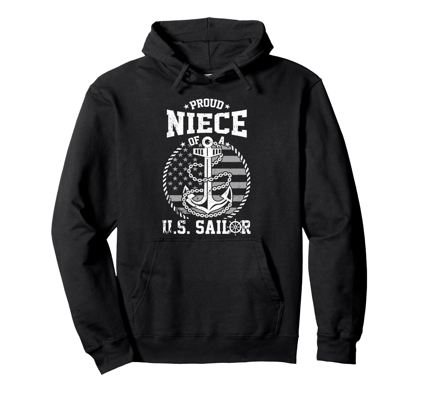 Proud Niece Us Sailor Anchor Flag Usa Hoodie - Unique Graphic Men Women - T-Shirt, Sweatshirt, Hoodie