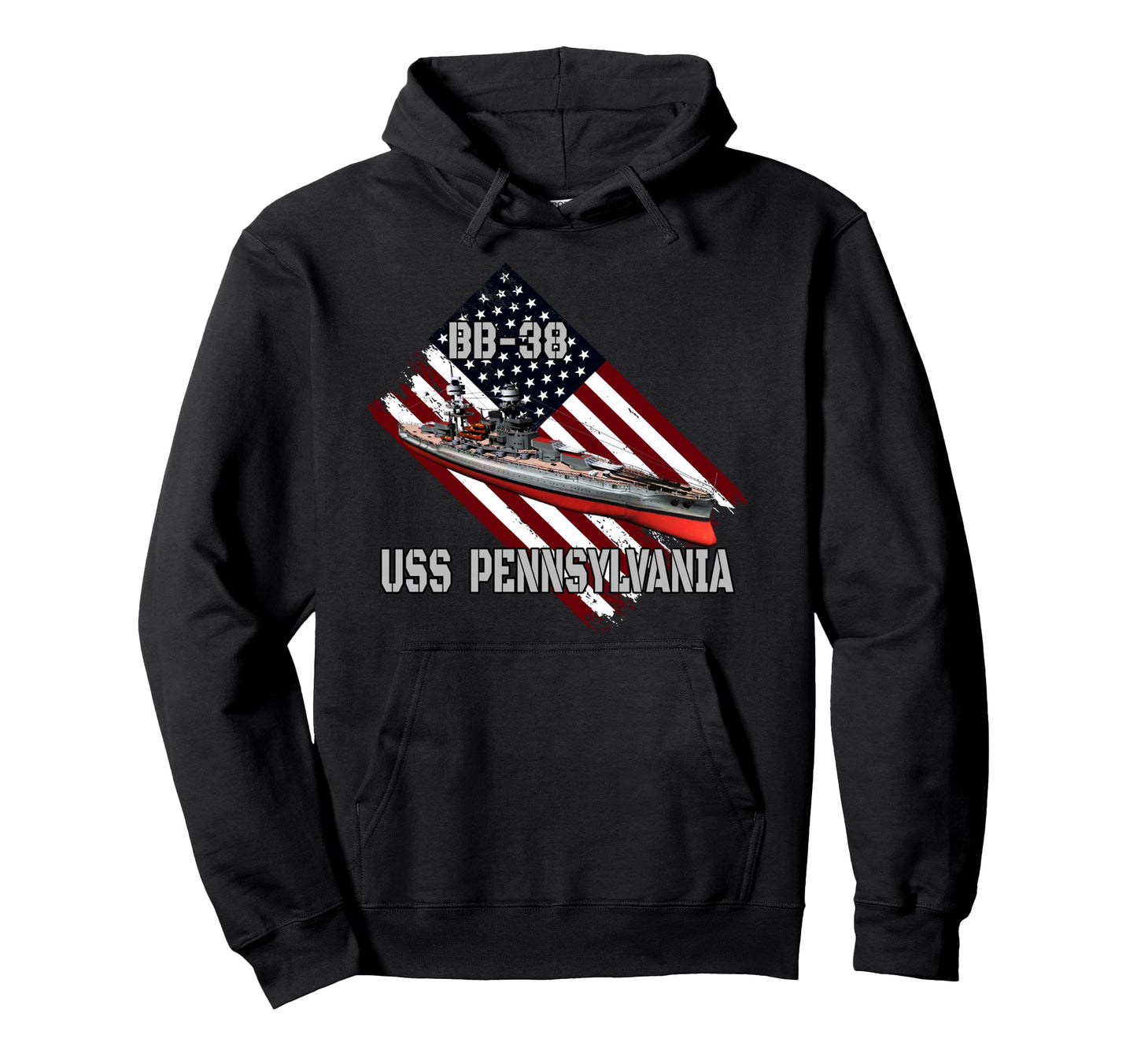 Battleship Uss Pennsylvania Bb 38 Hoodie - Fun Novelty Design Men Women - T-Shirt, Sweatshirt, Hoodie