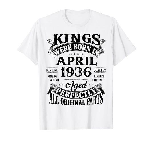 90Th Birthday Gift Kings Born April T-Shirt - Trendy Graphic Men Women - T-Shirt, Sweatshirt, Hoodie
