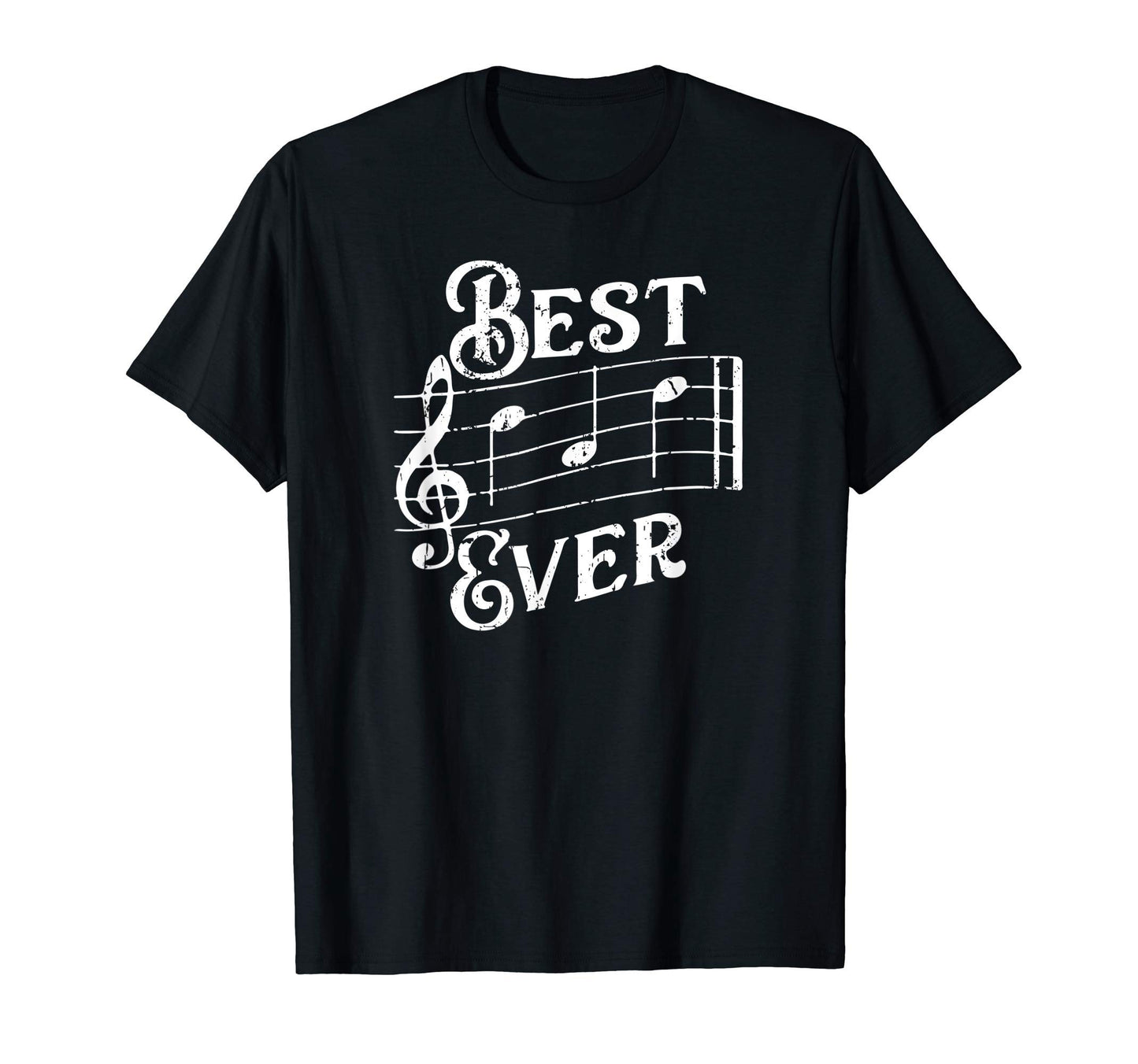 Mens Best Dad Ever Musical Notes T-Shirt - Custom Art Print for Adults - T-Shirt, Sweatshirt, Hoodie