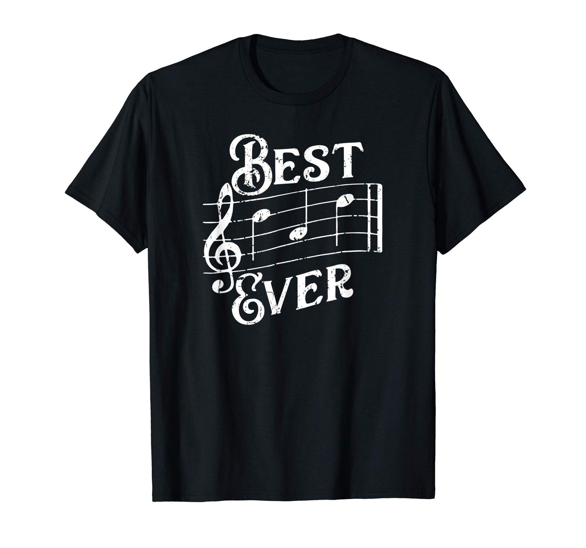Mens Best Dad Ever Musical Notes T-Shirt - Custom Art Print for Adults - T-Shirt, Sweatshirt, Hoodie