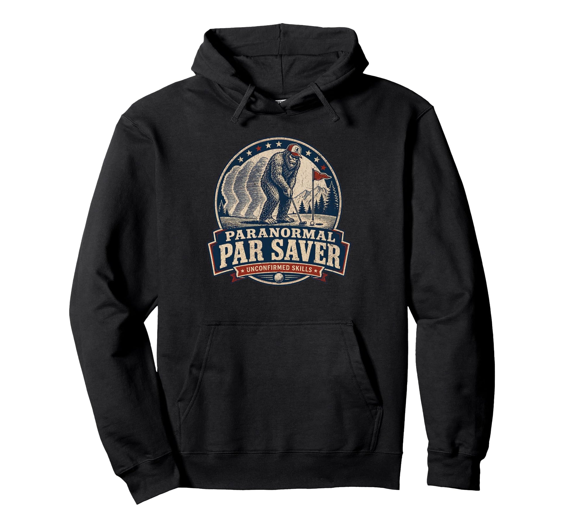 Paranormal Par Funny Patriotic Bigfoot Hoodie - Trendy Graphic Men Women - T-Shirt, Sweatshirt, Hoodie