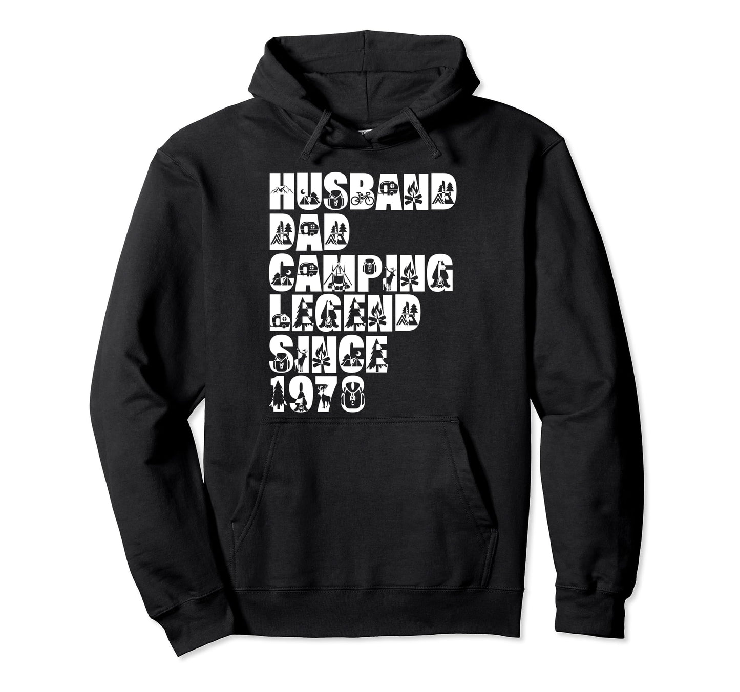 Husband Dad Camping Legend Since 1978 Hoodie - Aesthetic Graphic Unisex - T-Shirt, Sweatshirt, Hoodie