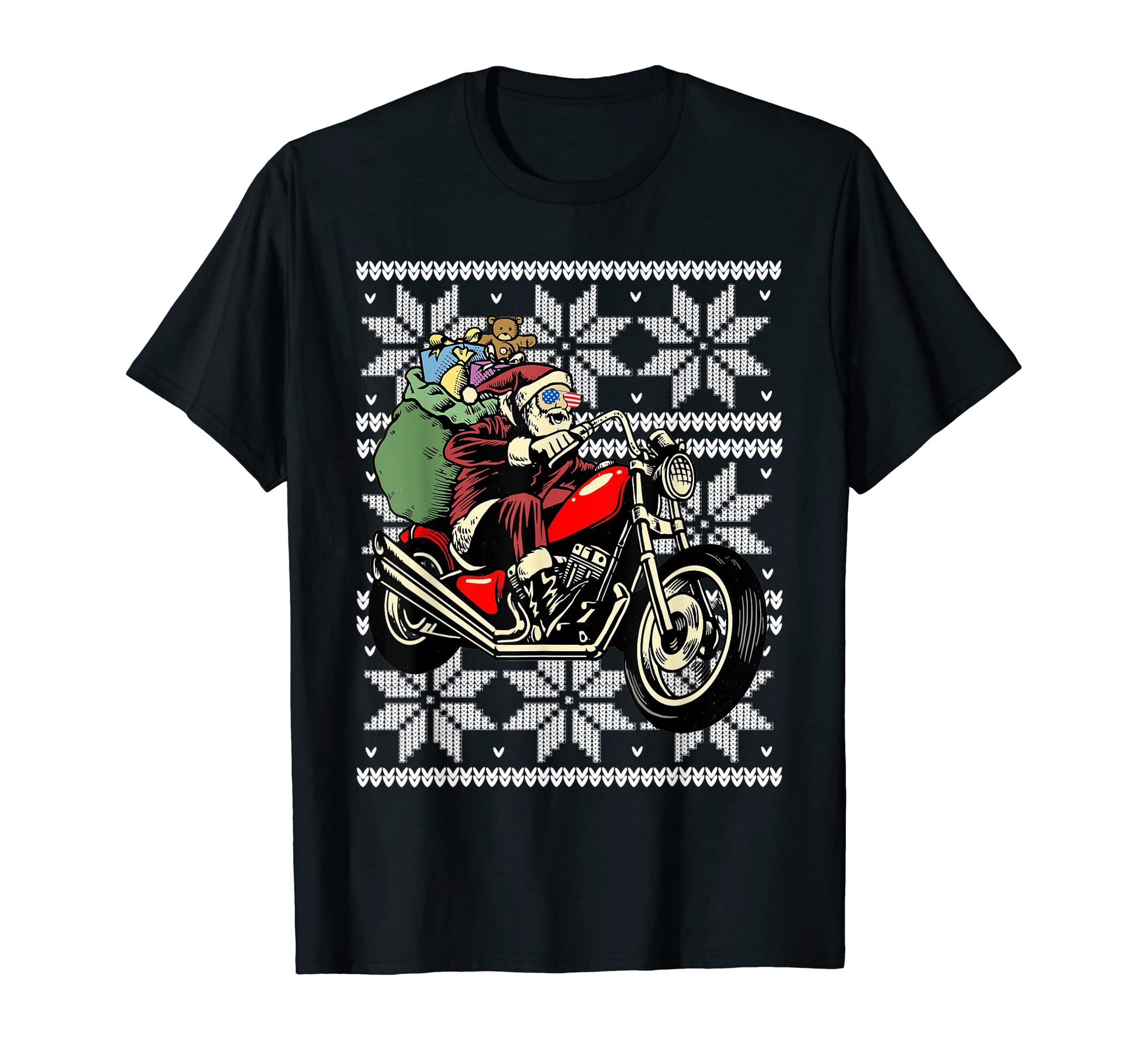 Santa Motorcycle Funny Ugly Dad Gift T-Shirt - Streetwear Style Men Women - T-Shirt, Sweatshirt, Hoodie