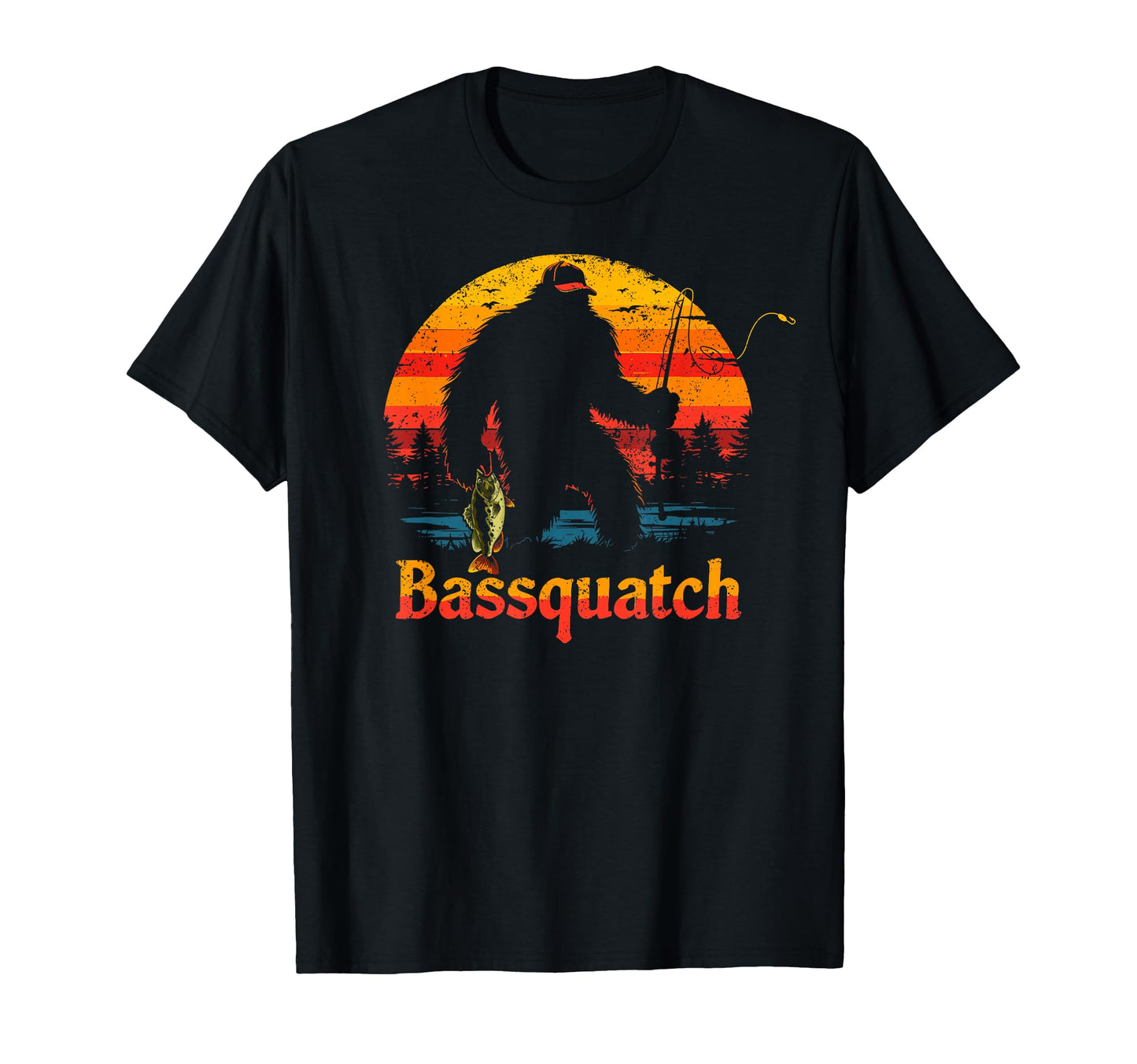 Bassquatch Sasquatch Fisher Bass T-Shirt - Aesthetic Graphic Men Women - T-Shirt, Sweatshirt, Hoodie