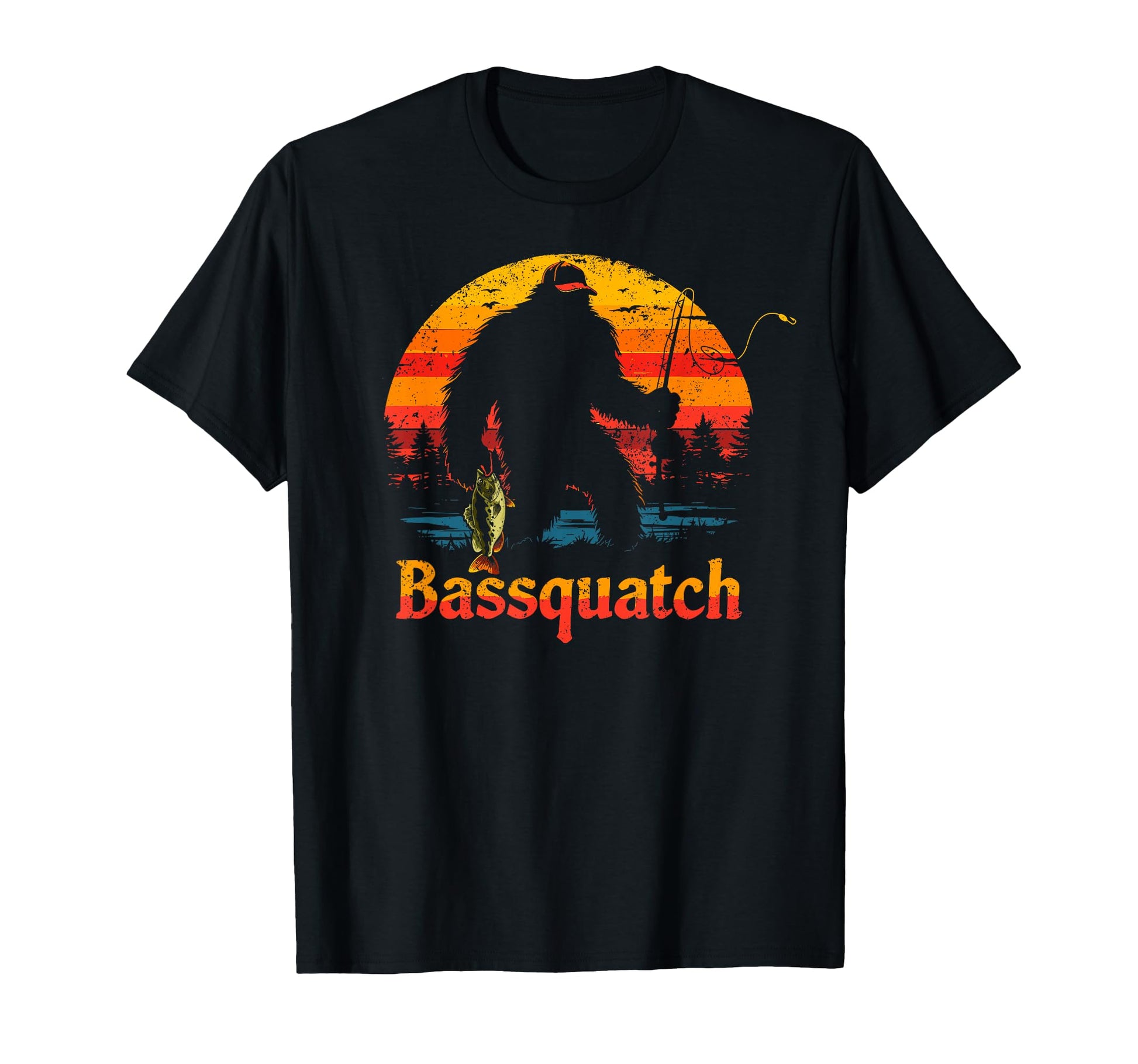 Bassquatch Sasquatch Fisher Bass T-Shirt - Aesthetic Graphic Men Women - T-Shirt, Sweatshirt, Hoodie