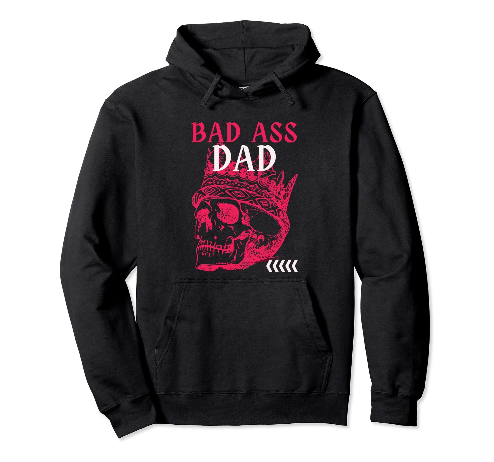 Bad Ass Dad Biker Skull Fathers Day Hoodie - Unique Graphic Unisex - T-Shirt, Sweatshirt, Hoodie