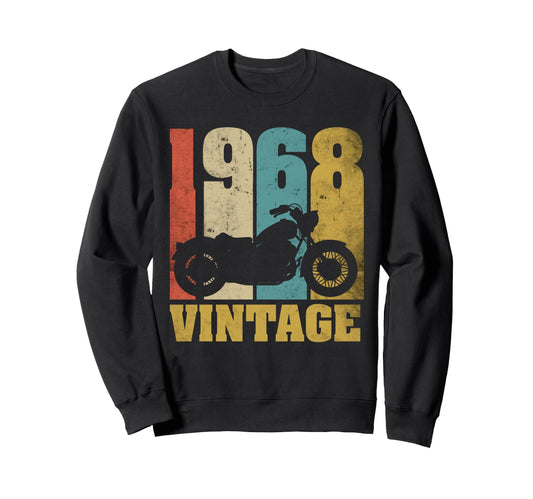 58Th Birthday Biker Bike 1968 Sweatshirt - Trendy Graphic for Adults - T-Shirt, Sweatshirt, Hoodie