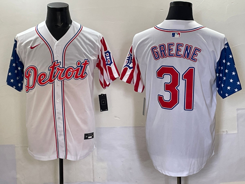 Men's Detroit Tigers Riley Greene #31 White Limited Player Jersey baseball jersey product view 1