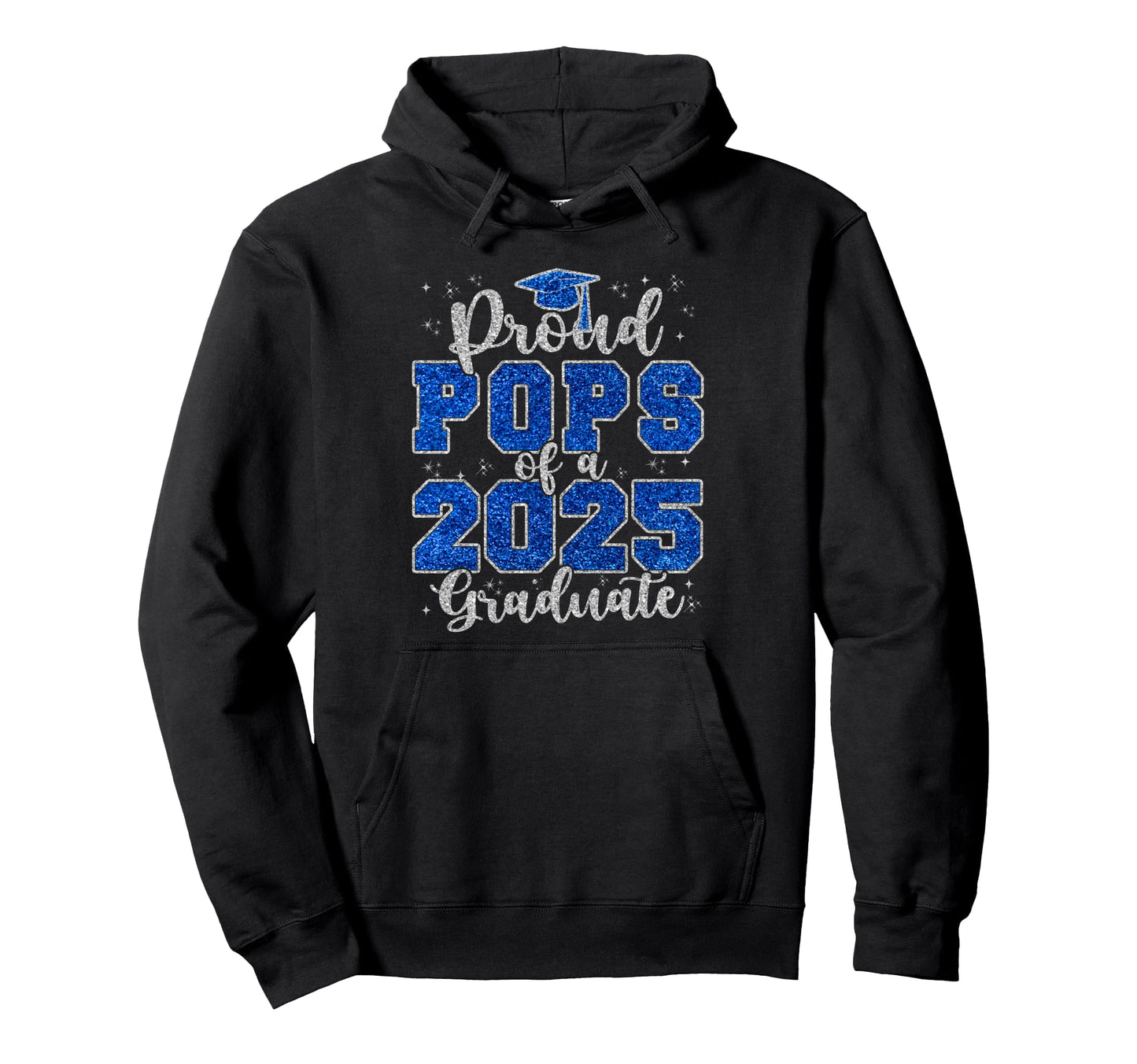 Proud Pops 2025 Graduate Grad Prom Hoodie - Minimalist Print for Adults - T-Shirt, Sweatshirt, Hoodie