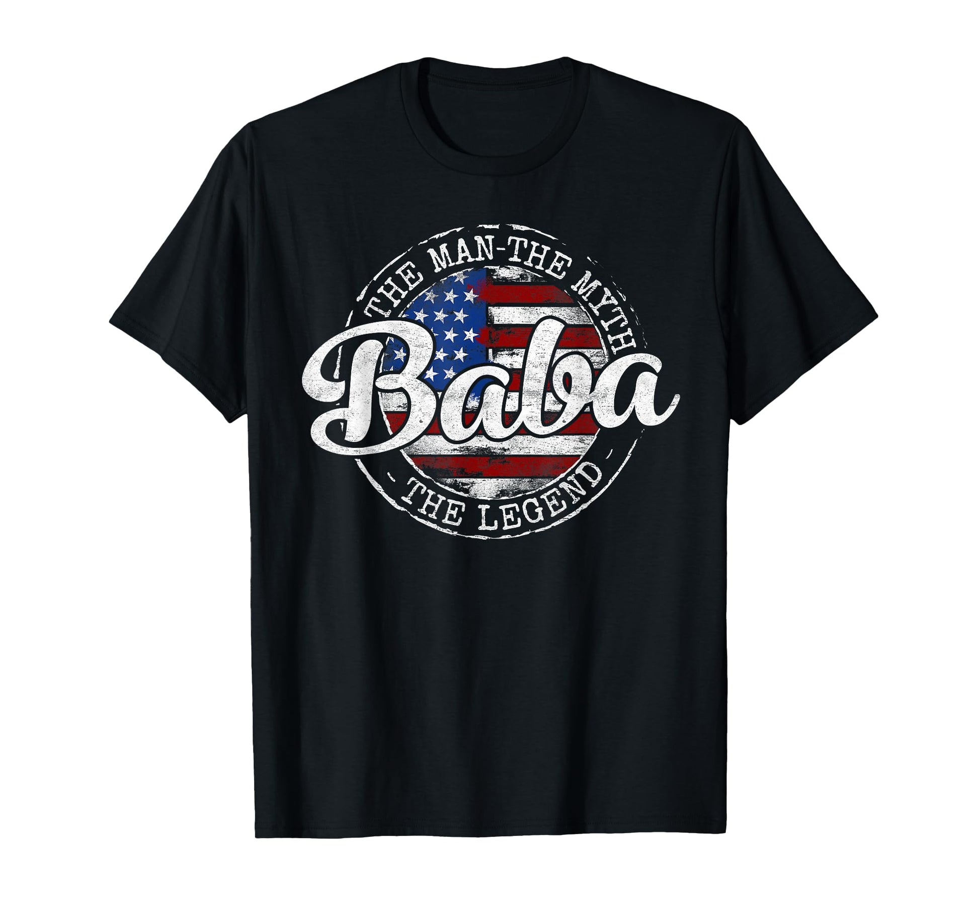 Baba Myth Legend Usa Flag Stamp T-Shirt - Aesthetic Graphic for Adults - T-Shirt, Sweatshirt, Hoodie