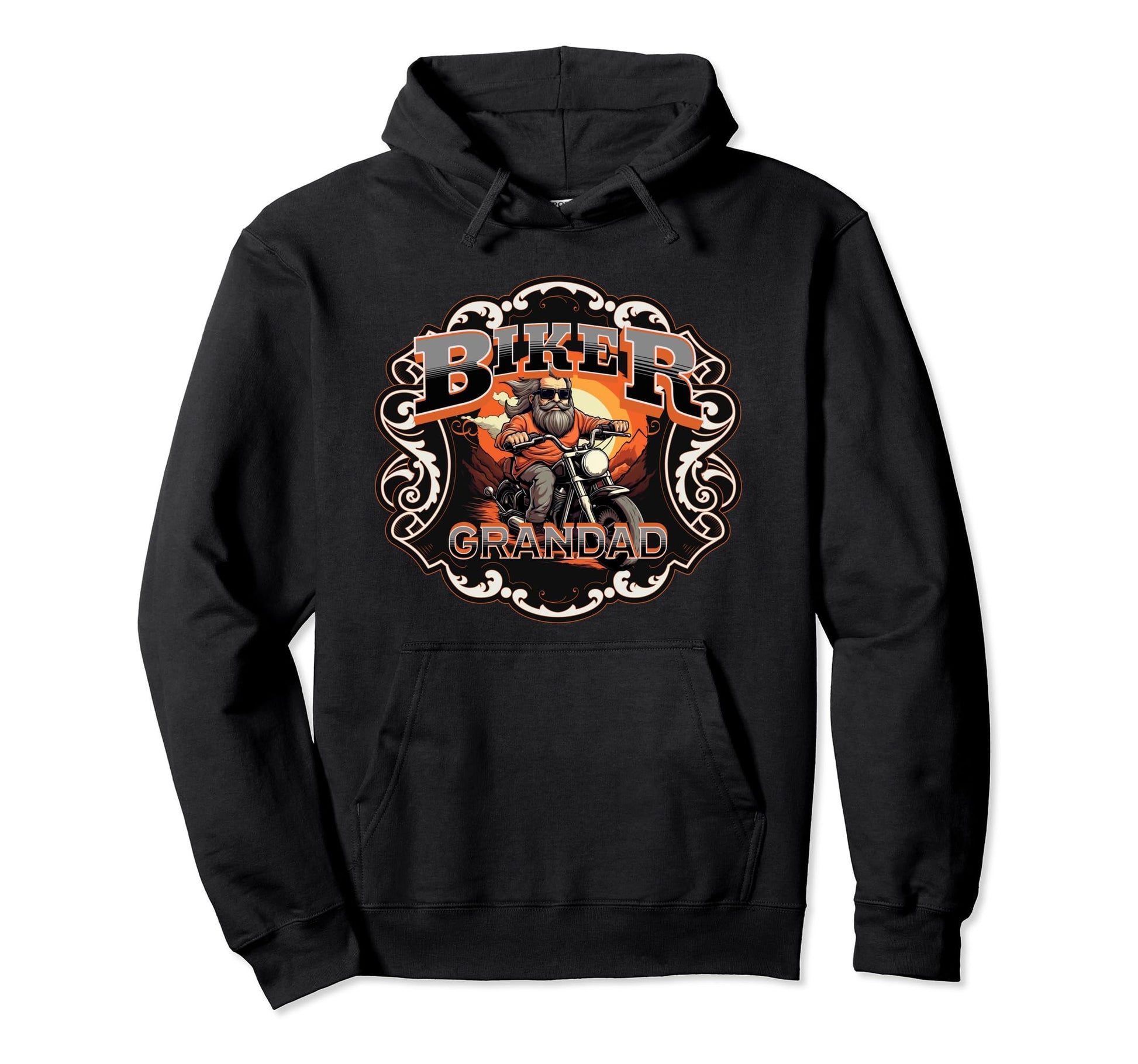 Mens Motorbike Biker Grandpa Hoodie - Trendy Graphic for Adults - T-Shirt, Sweatshirt, Hoodie