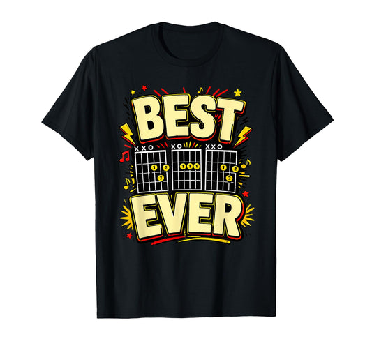 Best Dad Ever Guitar Chords T-Shirt - Aesthetic Graphic for Adults - T-Shirt, Sweatshirt, Hoodie