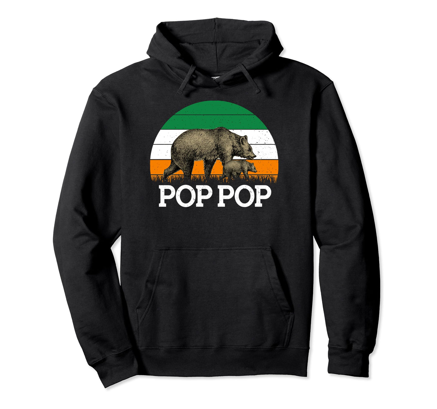 Pop Pop Irish Bear St Pattys Day Gift Hoodie - Trendy Graphic for Adults - T-Shirt, Sweatshirt, Hoodie