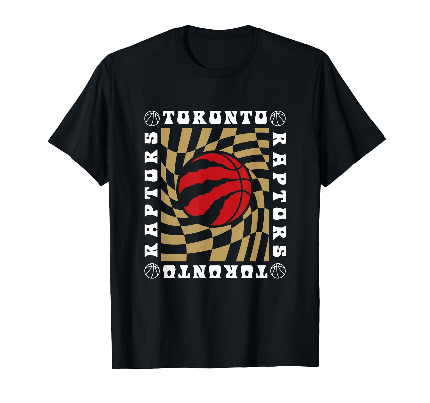 Nba Toronto Raptors Checkerboard Wave T-Shirt - Trendy Graphic Unisex - T-Shirt, Sweatshirt, Hoodie