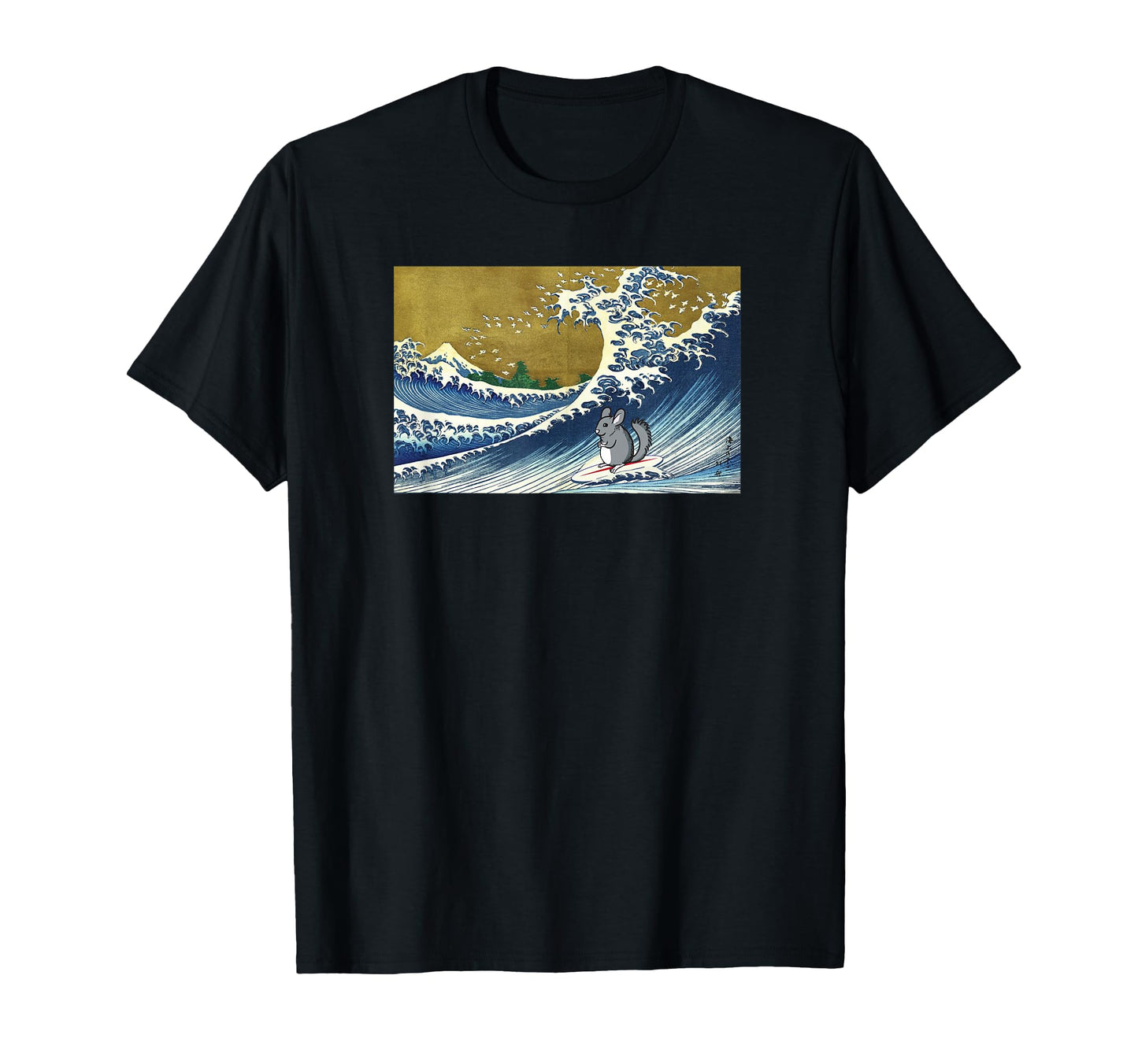 Mens Surfing Wave Pet Chinchilla T-Shirt - Fun Novelty Design Men Women - T-Shirt, Sweatshirt, Hoodie