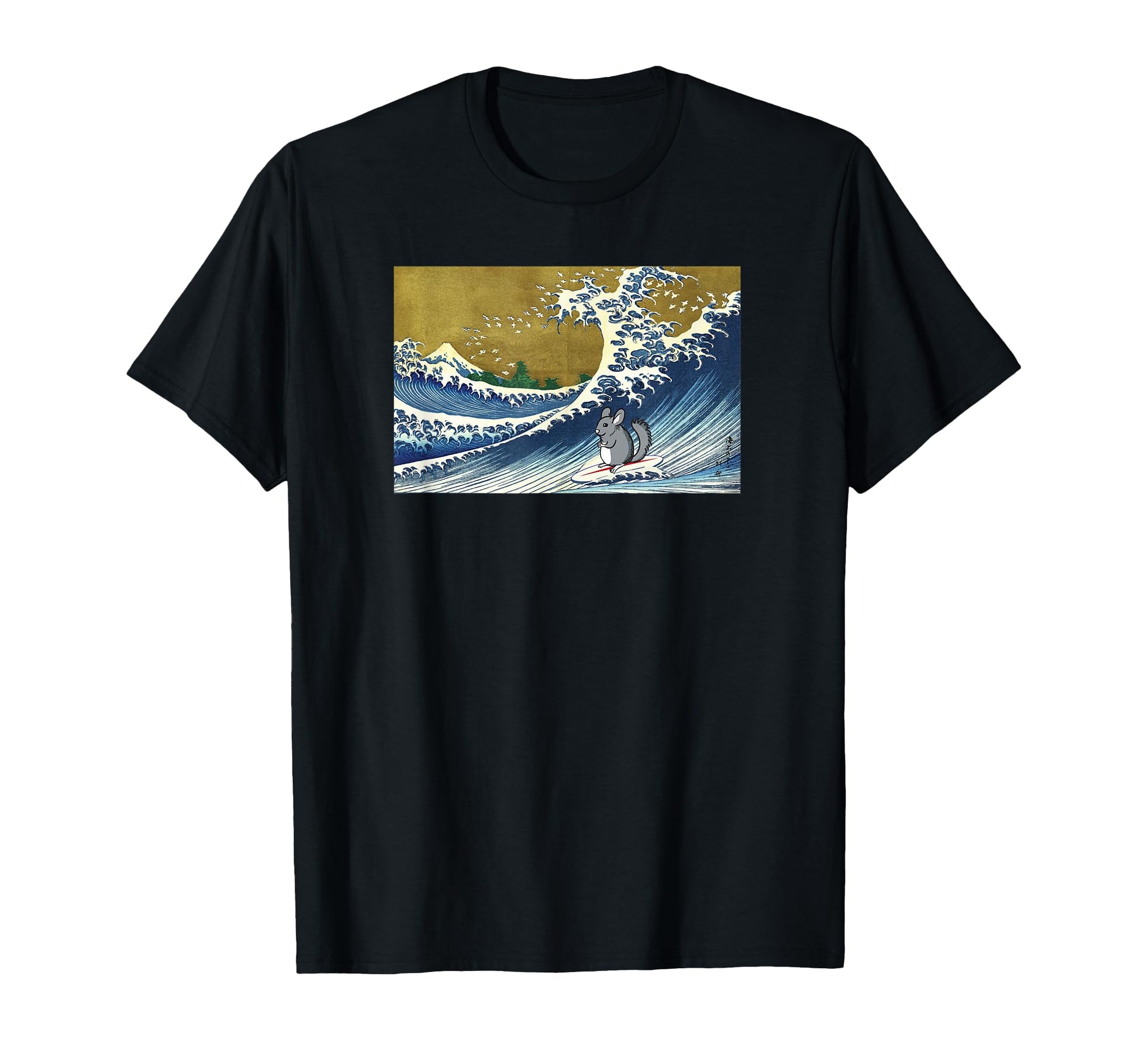 Mens Surfing Wave Pet Chinchilla T-Shirt - Fun Novelty Design Men Women - T-Shirt, Sweatshirt, Hoodie