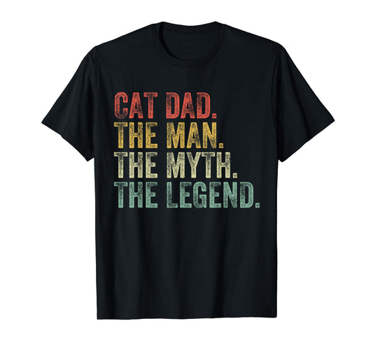 Cat Dad Myth Legend Fathers Day T-Shirt - Minimalist Print for Adults - T-Shirt, Sweatshirt, Hoodie