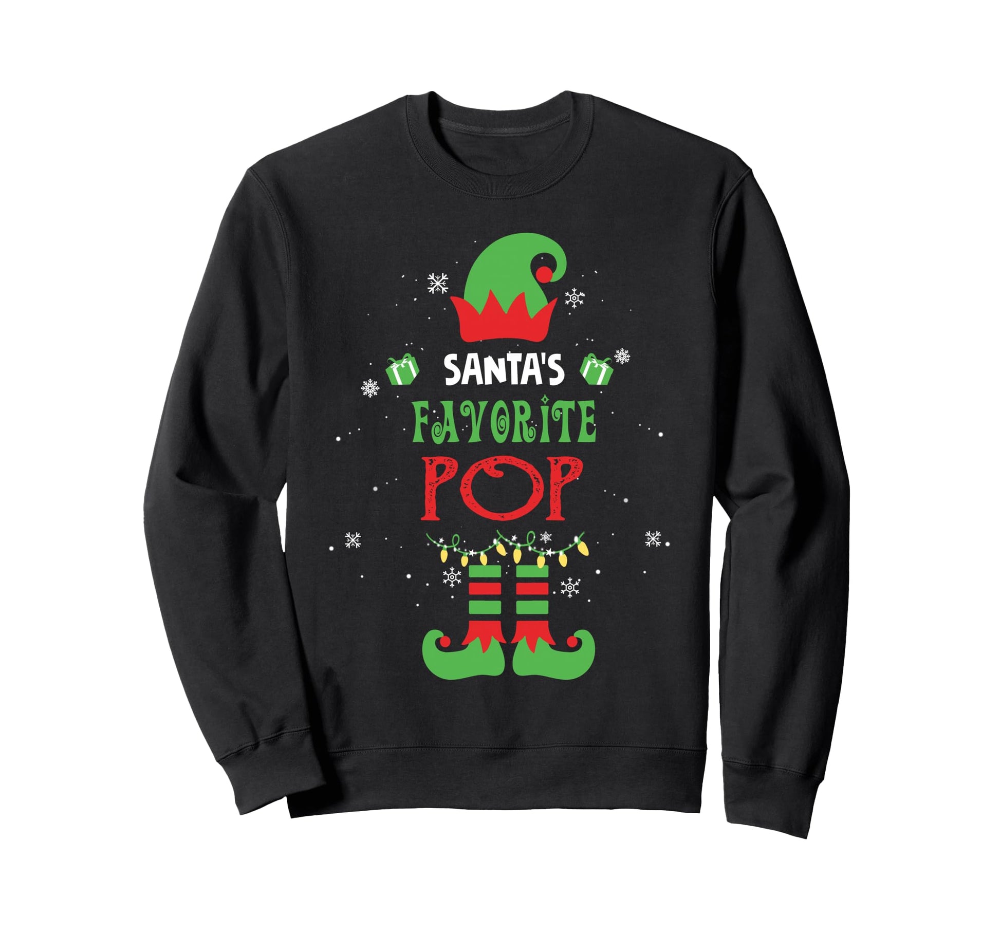 Santas Favorite Pop Funny Elf Family Sweatshirt - Trendy Graphic Unisex - T-Shirt, Sweatshirt, Hoodie