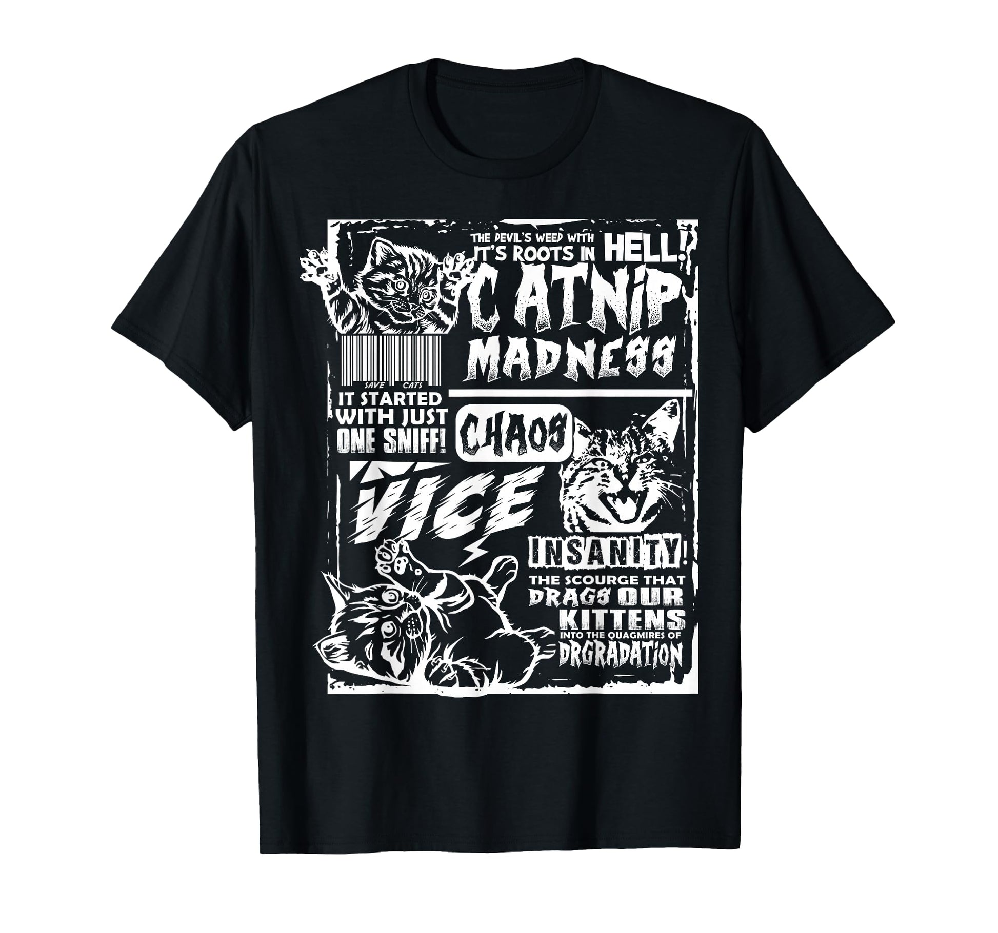 Catnip Madness Funny Cat Gifts Cat T-Shirt - Aesthetic Graphic Men Women - T-Shirt, Sweatshirt, Hoodie