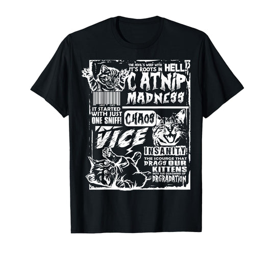 Catnip Madness Funny Cat Gifts Cat T-Shirt - Aesthetic Graphic Men Women - T-Shirt, Sweatshirt, Hoodie