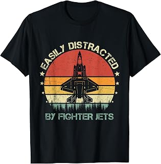 Easily Distracted By Fighter Jet Vintage F-35 Lightning T-Shirt Unisex T-shirt, Sweatshirt, Hoodie, Long Sleeve Tee - T-Shirt, Sweatshirt, Hoodie