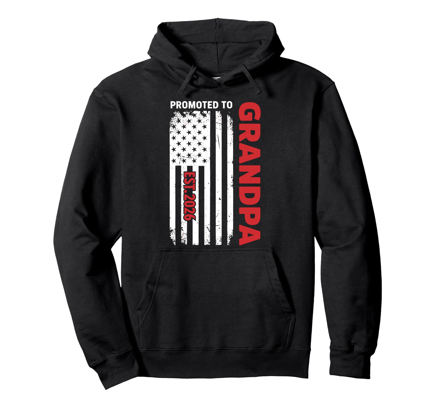 Mens Promoted To Grandpa Est 2026 Hoodie - Minimalist Print for Adults - T-Shirt, Sweatshirt, Hoodie
