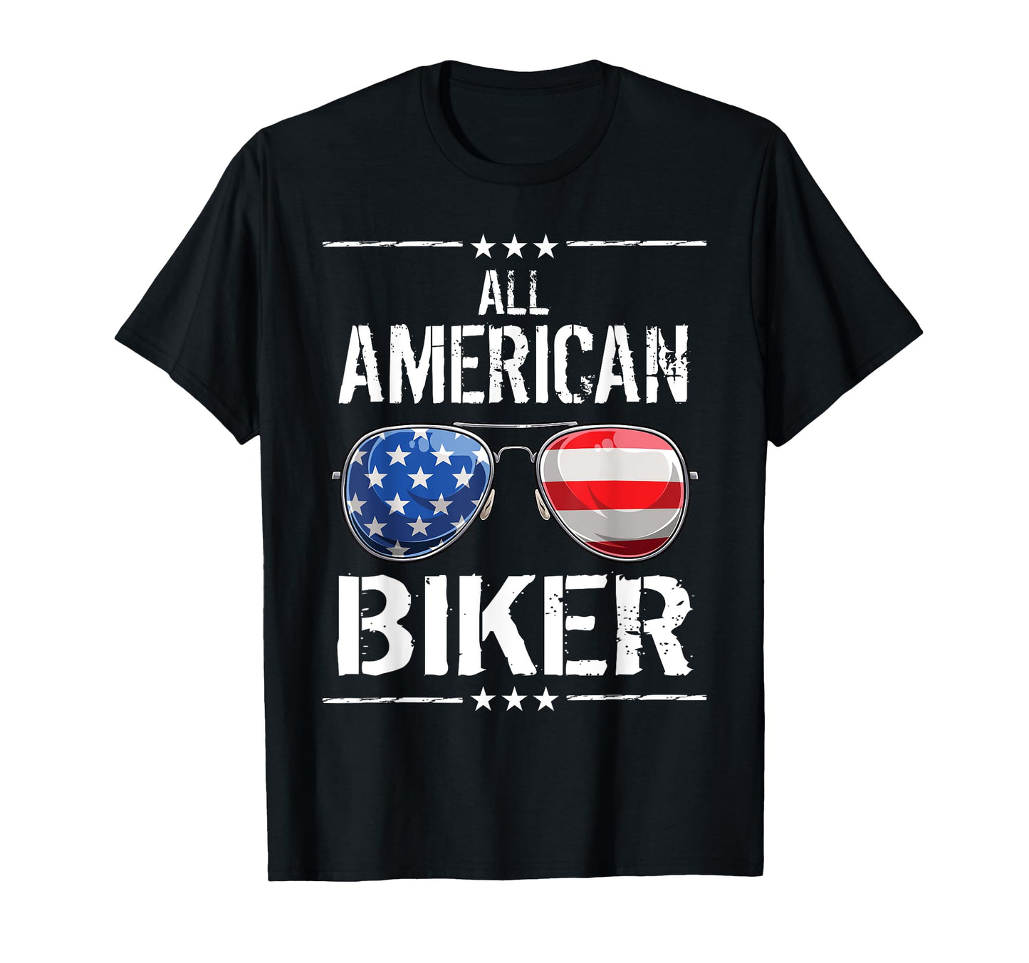 All American Biker 4Th July Patriotic T-Shirt - Novelty Apparel for Adults - T-Shirt, Sweatshirt, Hoodie