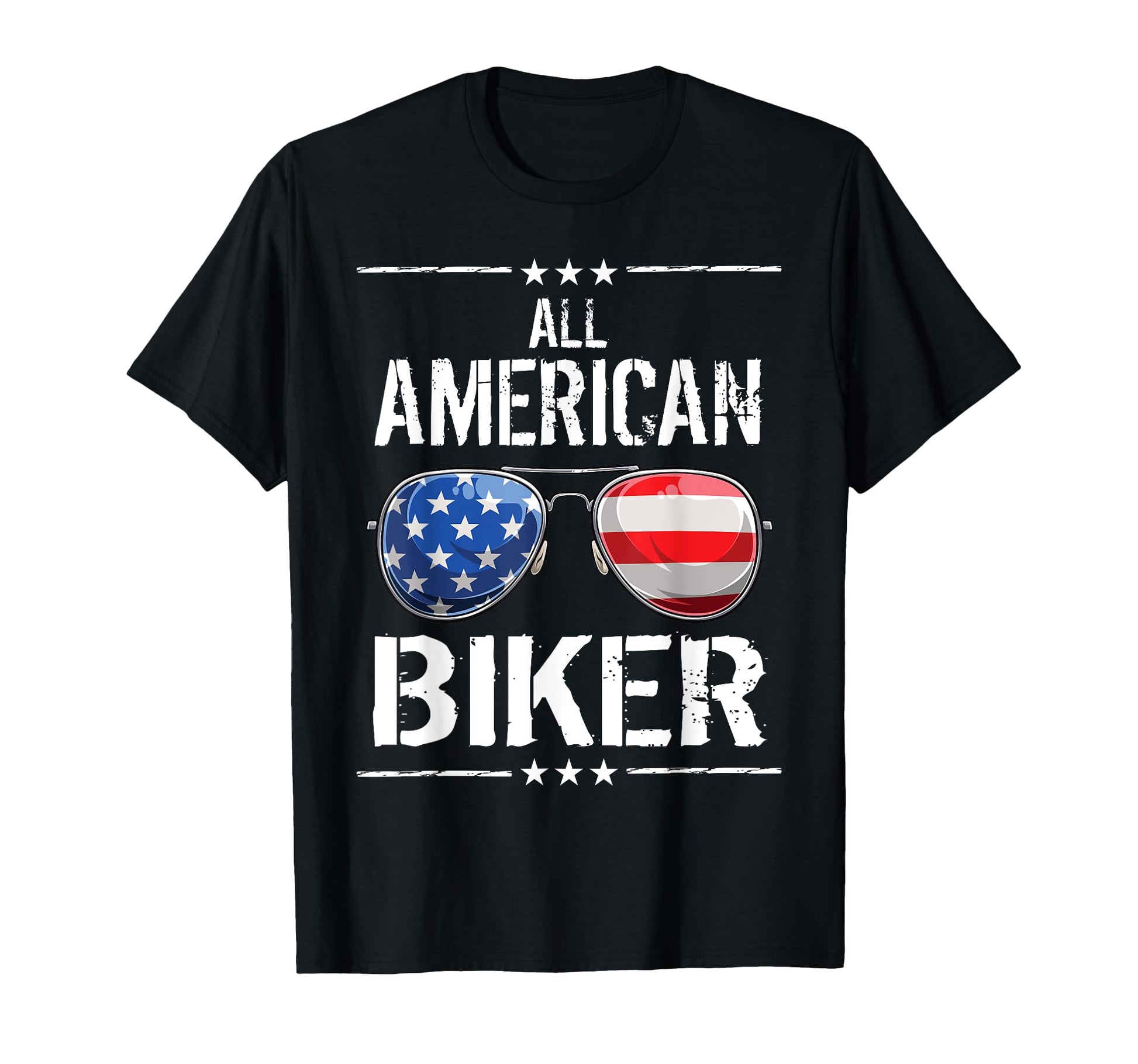 All American Biker 4Th July Patriotic T-Shirt - Novelty Apparel for Adults - T-Shirt, Sweatshirt, Hoodie