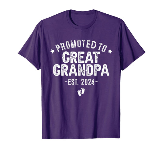 1St Time Great Grandpa Est 2024 New T-Shirt - Graphic Print for Adults - T-Shirt, Sweatshirt, Hoodie