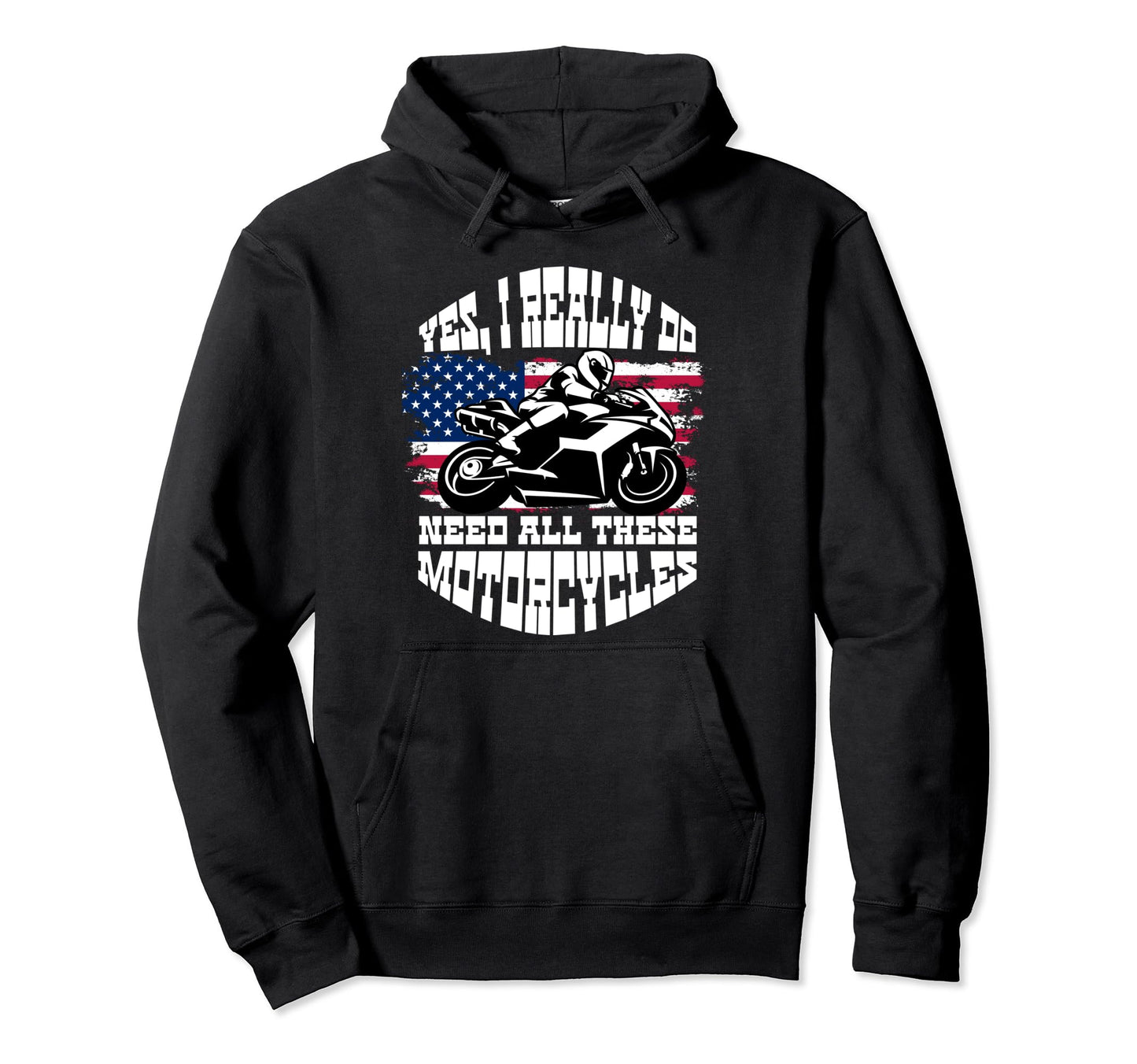 Us Flag Biker Dad Motorcycle Fathers Day Hoodie - Trendy Graphic Unisex - T-Shirt, Sweatshirt, Hoodie