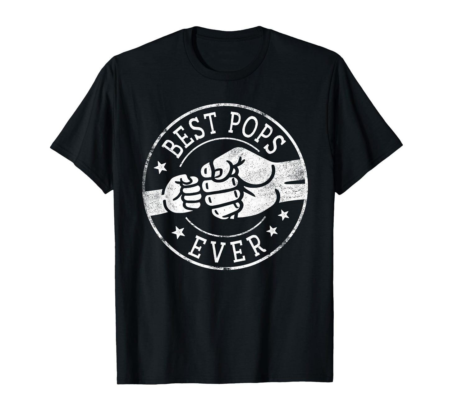 Best Pops Ever Fist Bump Circle Emblem T-Shirt - Trendy Graphic Men Women - T-Shirt, Sweatshirt, Hoodie
