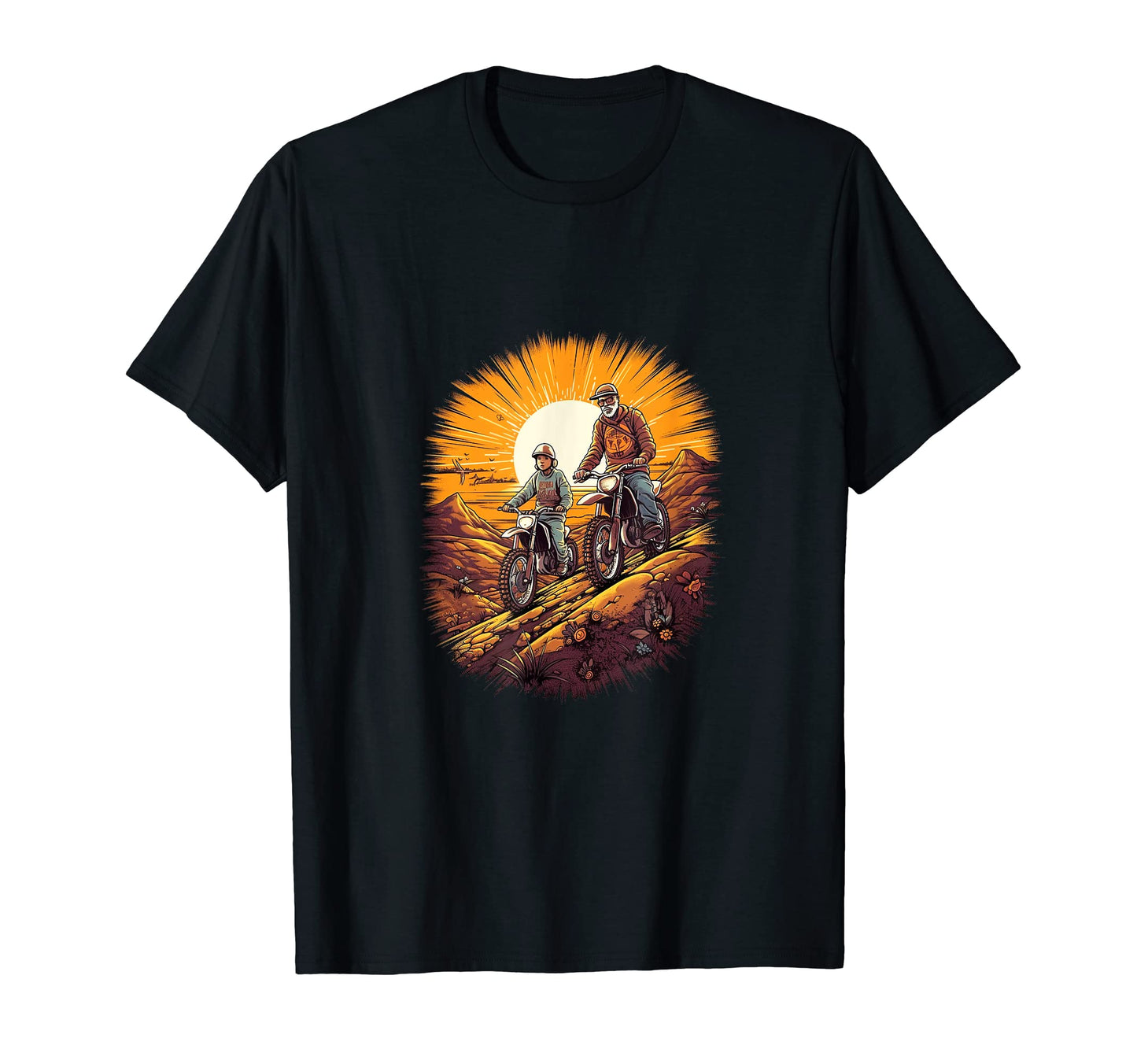 Dirt Bike Father Dad Son T-Shirt - Fun Novelty Design for Adults - T-Shirt, Sweatshirt, Hoodie