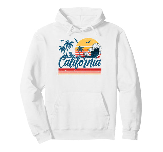 California Tropical Beach Sunset Family Hoodie - Custom Art Print Unisex - T-Shirt, Sweatshirt, Hoodie
