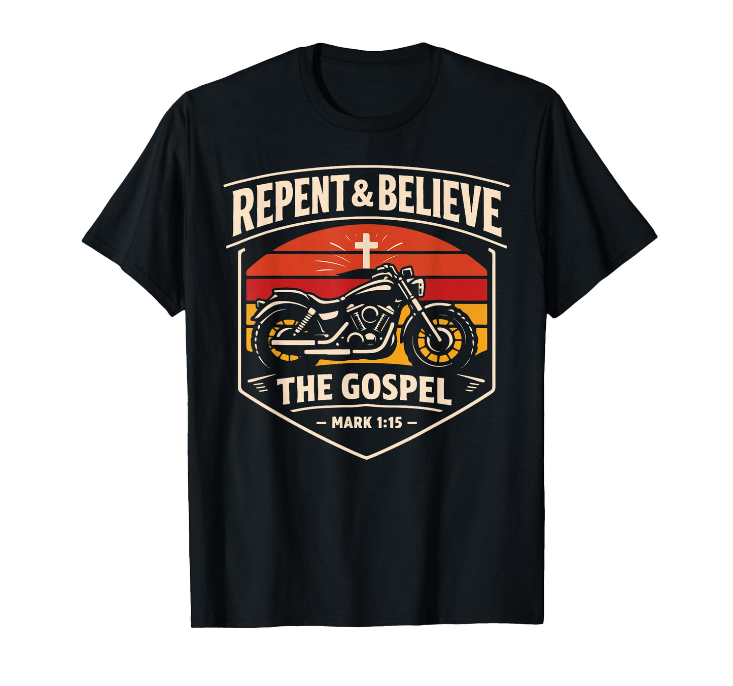 Christian Motorcycle Biker Repent T-Shirt - Novelty Apparel for Adults - T-Shirt, Sweatshirt, Hoodie