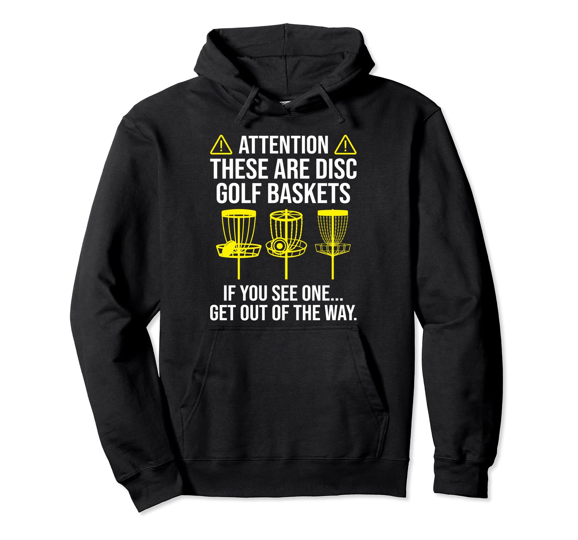 Disc Golf Baskets Funny Disc Golfing Hoodie - Minimalist Print Men Women - T-Shirt, Sweatshirt, Hoodie