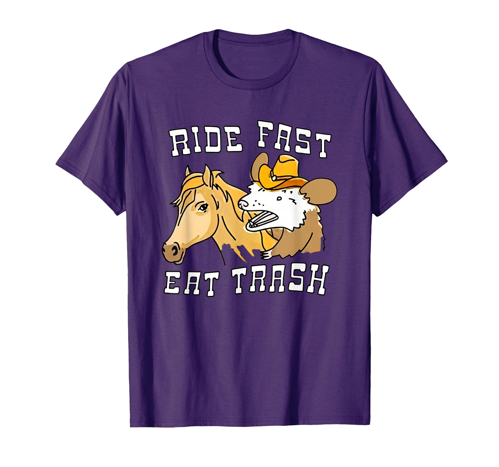 Spencers Ride Fast Eat Trash T-Shirt - Graphic Print for Adults - T-Shirt, Sweatshirt, Hoodie